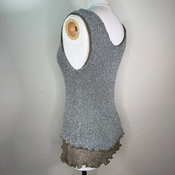 Tanami Layered Open Weave Knit Stretchy Sleeveless Pullover Tank Top EUC O/S - Picture 10 of 16